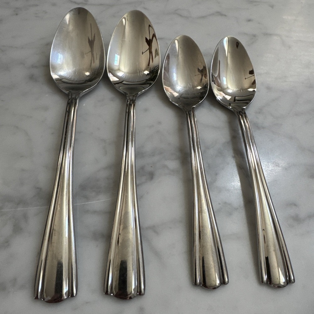 Elana by Hampton Silversmiths 18/10 Stainless Teaspoons/ Soup Spoons Lot Of 4